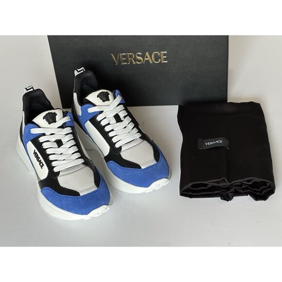 Versace Medusa Men’s White/Black/Blue Sneakers 12 US (45 Eu) 1011942 IT NIB $825 main image 11